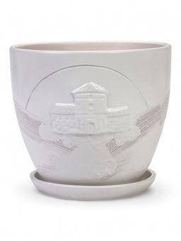 Набор горшков цветочный поддоном 4 шт 0,6 / 1,4 / 2,5 / 5 л керамика белый Галандия