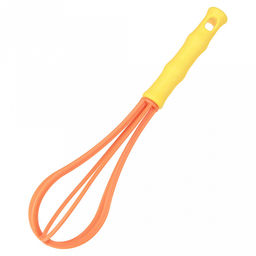 Венчик для тефлоновой посуды пластмассовый "Фестиваль" 28х6х6см, цвет - желто-оранжевый (Китай)