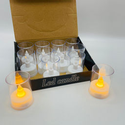 Новогодний декор Ночник - Свеча в колбе белая 7 см (12 шт в уп) - Ип лебедев о.ю фото 3