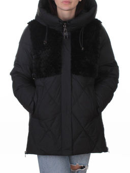 M-8800 BLACK Куртка зимняя стеганная женская (150 гр. холлофайбер)