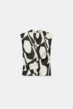 TOP HOMBRERAS ESTAMPADO GEOM?TRICO / Crudo / Negro - Zara фото 8