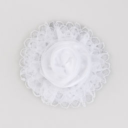 Бант для волос на резинке школьный, белый, 6.5 см, Кошечка Мари