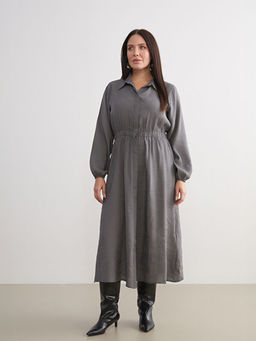 Modal Kar???ml? Belden Oturtmal? G?mlek Elbise