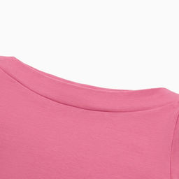 Футболка женская с вырезом лодочка MINAKU: Basic line, лиловая, размер 42