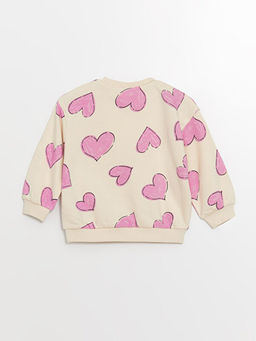 Bisiklet Yaka Uzun Kollu Bask?l? K?z Bebek Sweatshirt