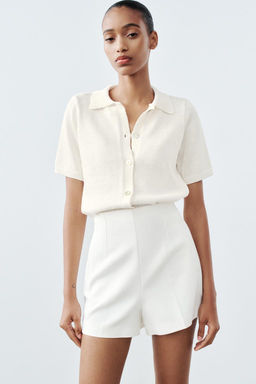 PLAIN KNIT POLO COLLAR TOP - Zara фото 4