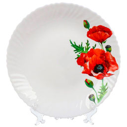 Алый мак, Тарелка обеденная, 24 см, круглая, Daniks, LHP95/K1929 (448957)
