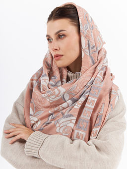 Большой, мягкий, тонкий и очень нежный двусторонний палантин с рисунком. - Tantino фото 3