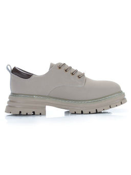 03-P8204-3 GRAY/BEIGE Полуботинки женские (натуральная кожа, нубук)
