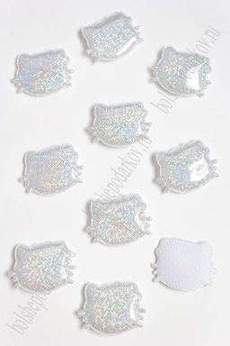 Патч глянец "Котёнок" 3*3,5 см (10 шт) SF-2972, серебряный