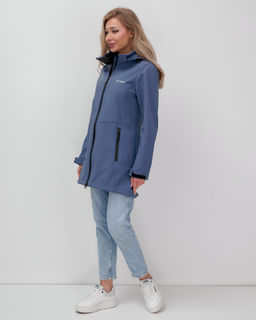 Парка спортивная женская с капюшоном softshell синего цвета 9568S - Mtforce фото 38