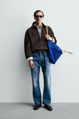 CAZADORA REGULAR FIT PIEL ANTE AARON LEVINE X ZARA / Marr?n