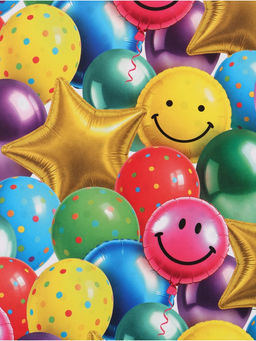 Цена за 10 шт. Бумага упаковочная глянцевая двухсторонняя «Шары»,  50 х 70 см