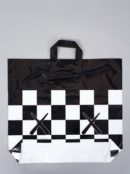 Цена за 50 шт. Пакет с петлевой ручкой "Клетка" 50 х 45 х 8 см, 60 мкм