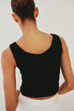 CAMISETA HOMBROS DESCUBIERTOS / Negro - Zara фото 6