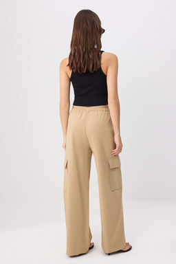 Camel Beli Lastikli Wide Leg Kargo %100 Pamuk Pantolon TWOSS26PL00183 - Trendyolmilla фото 4
