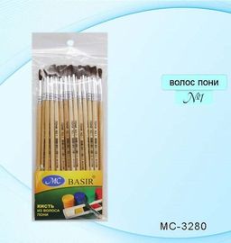 Цена за 5 шт. Кисть Basir "Пони" № 1 круглая (MC-3280)