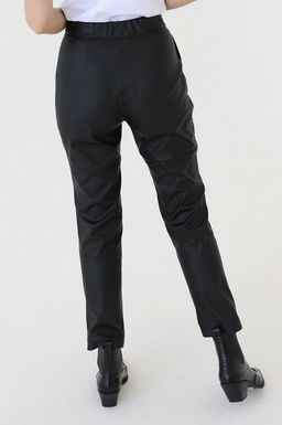 Брюки из искусственной кожи с высокой посадкой - Looklikecat фото 3