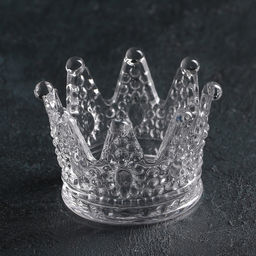 Салатник Корона, d=12 см, фигурный, стекло, прозрачный