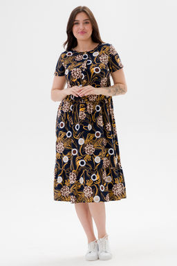 Платье женское из кулирки Кармелита 2 кофе на синем - Амадэль фото 3