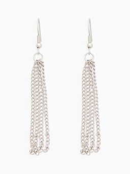 Набор 2 предмета: серьги, бусы Унисон прямоугольники, цвет серебро, 80 см