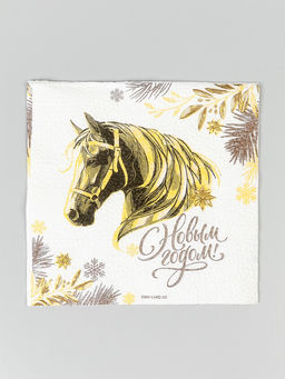 Цена за 2 шт. Салфетки бумажные «Золотая лошадь», однослойные, 24×24 см, 20 шт.