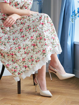 Платье хлопок OD-790-6 молочный мелкий цветок