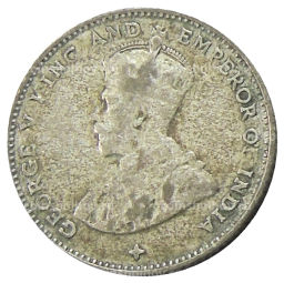 Монета 10 центов 1918 года Стрейтс Сетлментс