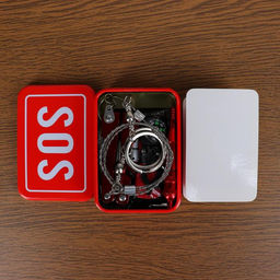 Набор для выживания 6 в 1: свисток, компас, цепь, карта выжив, кремень, универсальный нож - Мастер к фото 5