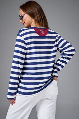 Джемпер AVE RARA 2248 бело-синяя полоска  фото 2