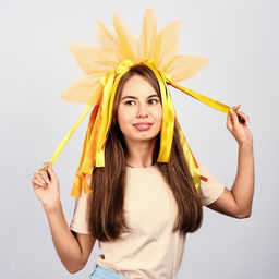 Карнавальный ободок «Лучистое солнце», жёлто-оранжевый