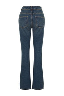 TRENDYOLMILLA Koyu Mavi Dusuk Bel Straight Jeans TWOSS24JE00100  фото 8