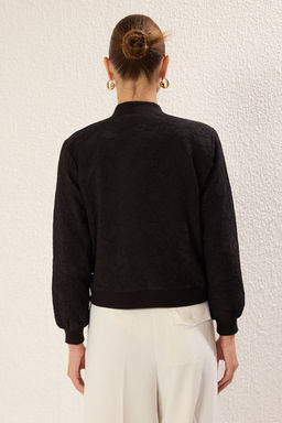 TRENDYOLMILLA Siyah Regular Cep Detayl? Jakarl? Bomber Ince Ceket Mont TWOSS25MO00019  фото 5