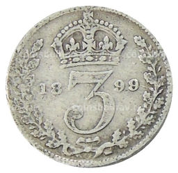 3 пенса 1899 года Великобритания