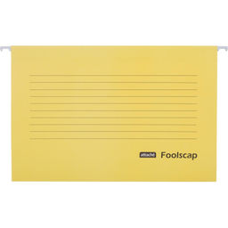 Папка подвесная Attache Foolscap, картон желтый, до 200л., 5шт/уп