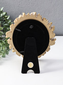 Фоторамка полистоун 10х15 см "Дубовые листья" белая с золотом 18х2х23 см