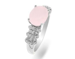 Кольцо из серебра розовый кварц, МЦВ152