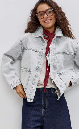 Куртка джинсовая Fine Joyce F612-1259 серый хлопок фото 2
