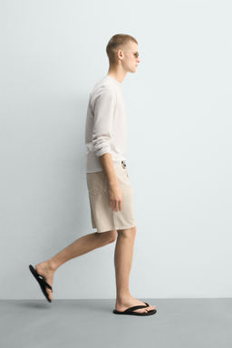 BERMUDA DENIM STRAIGHT FIT / Blanco roto