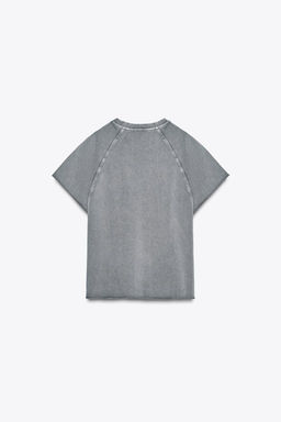 WASHED-EFFECT TEXT PLUSH SWEATSHIRT - Zara фото 7