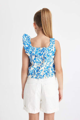 Блузка без рукавов с узором для девочки - Defacto фото 6