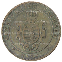 Монета 5 пфеннигов 1862 года Германские государства  Саксония
