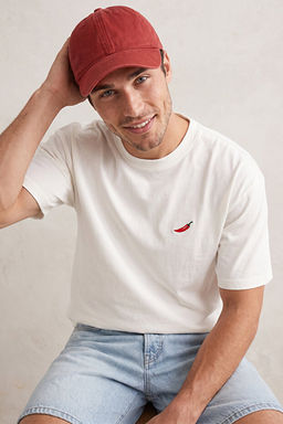 Unisex Ekru Biber Nak__l_ Oversize/Rahat Kesim %100 Pamuk T-Shirt TMNSS22TS0318