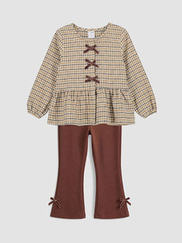 Fiyonk Detayl? K?z ?ocuk G?mlek ve Tayt