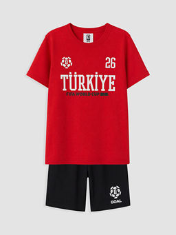 F?fa 2026 Bask?l? Erkek ?ocuk ?ortlu Tak?m
