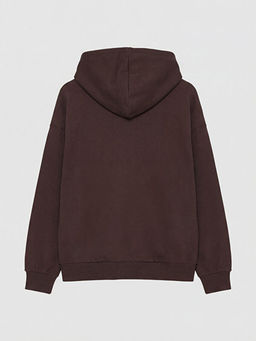 Kap??onlu Oversize Kad?n Fermuarl? Sweatshirt