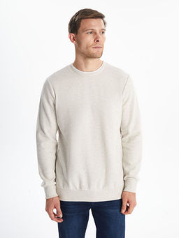 Bisiklet Yaka Uzun Kollu Erkek Sweatshirt