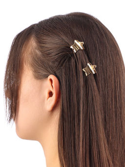 Цена за 6 шт. Крабик для волос «Брианна», звезда, 2 см, золото