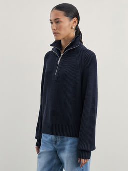 Джемпер на молнии из смесового хлопка / Zarina  фото 4