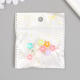 Цена за 10 шт. Бусина для творчества пластик Цветочек яркий, перламутр, 0.7?1.1?1.1 см, МИКС